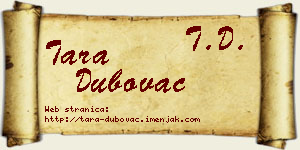 Tara Dubovac vizit kartica